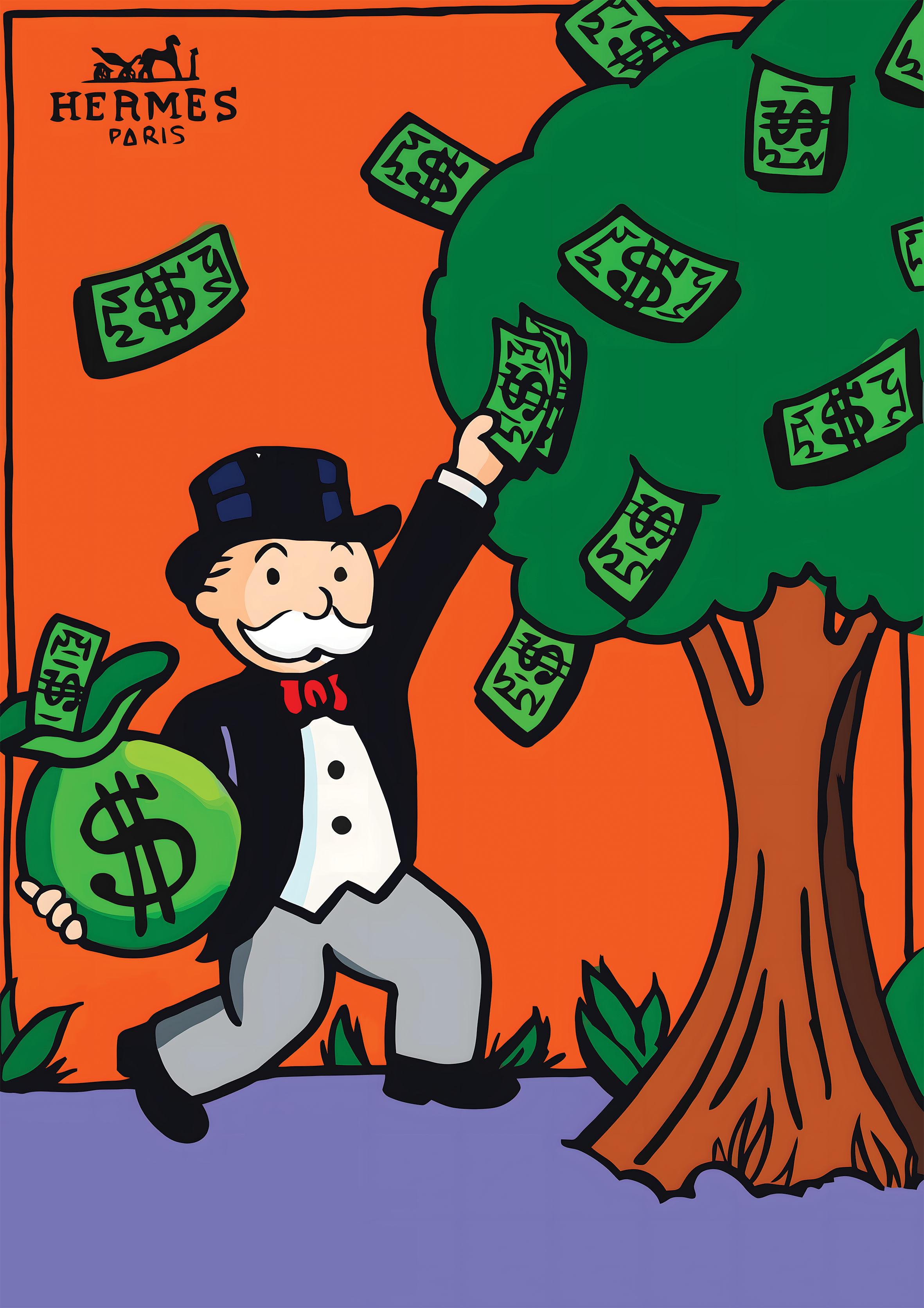 Alec Monopoly Hermes Money metal poster artwork